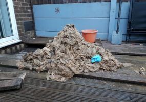 Wet wipe pile removed from drain